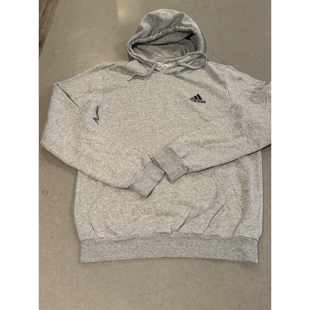 Adidas Men Gray Essential Hooded Sweatshirt Hoodie Pullover Size‎ S